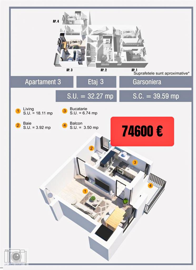 Garsoniera, 32 mp, 0% COMISION, Str. Dezrobirii, Sector 6