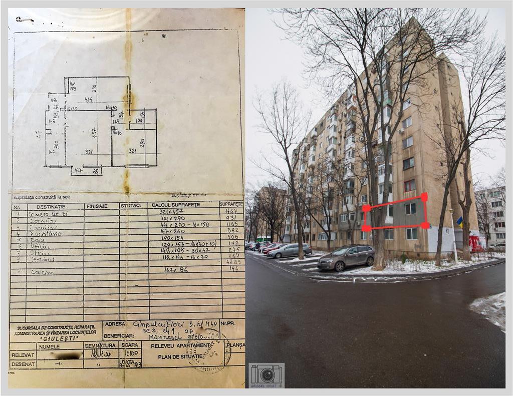 Ap. 3 camere,51 mp (cu centrala termica) Aleea Campul cu Flori 3, Bl M49, Sect.6  0% COMISION