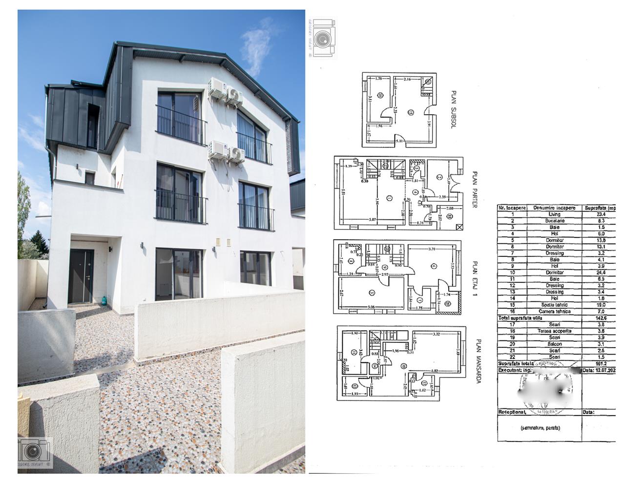 Vila tip duplex P+2E+M,161 mp + 1 parcare,Cittadella Garden, Str. Apeductului Nr. 1E Chiajna