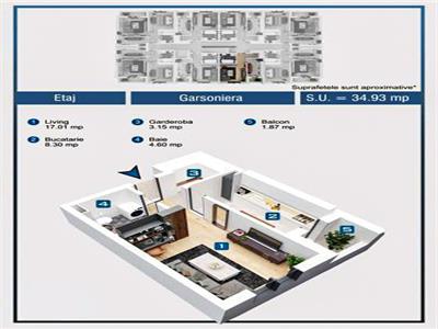 Garsoniera, 35 mp, 0% COMISION, Str. Soarelui, Chiajna